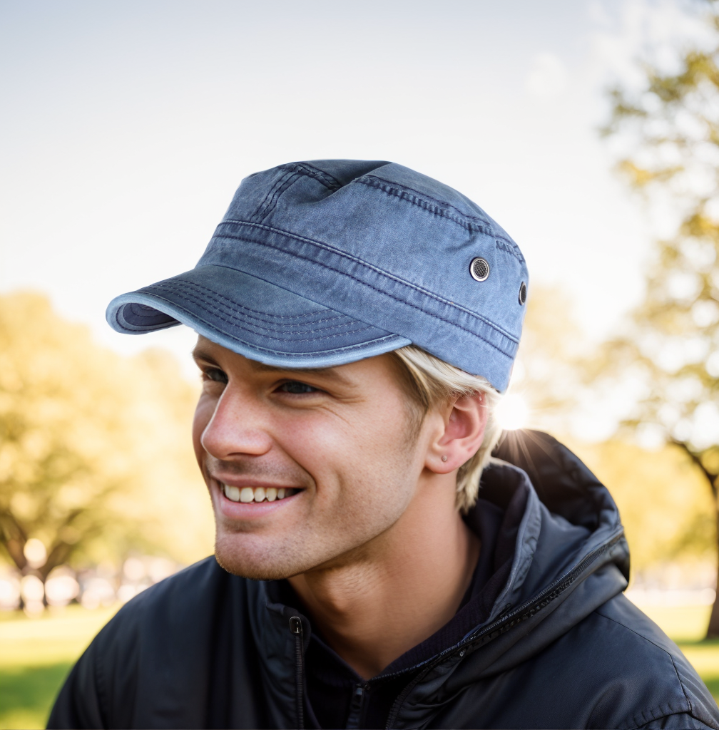 CP02 Army Cap aus reinem Baumwolle Used Look