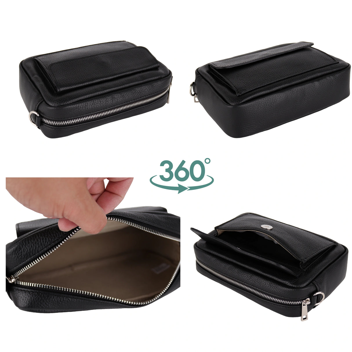 UT41 Schultertasche aus Echtleder