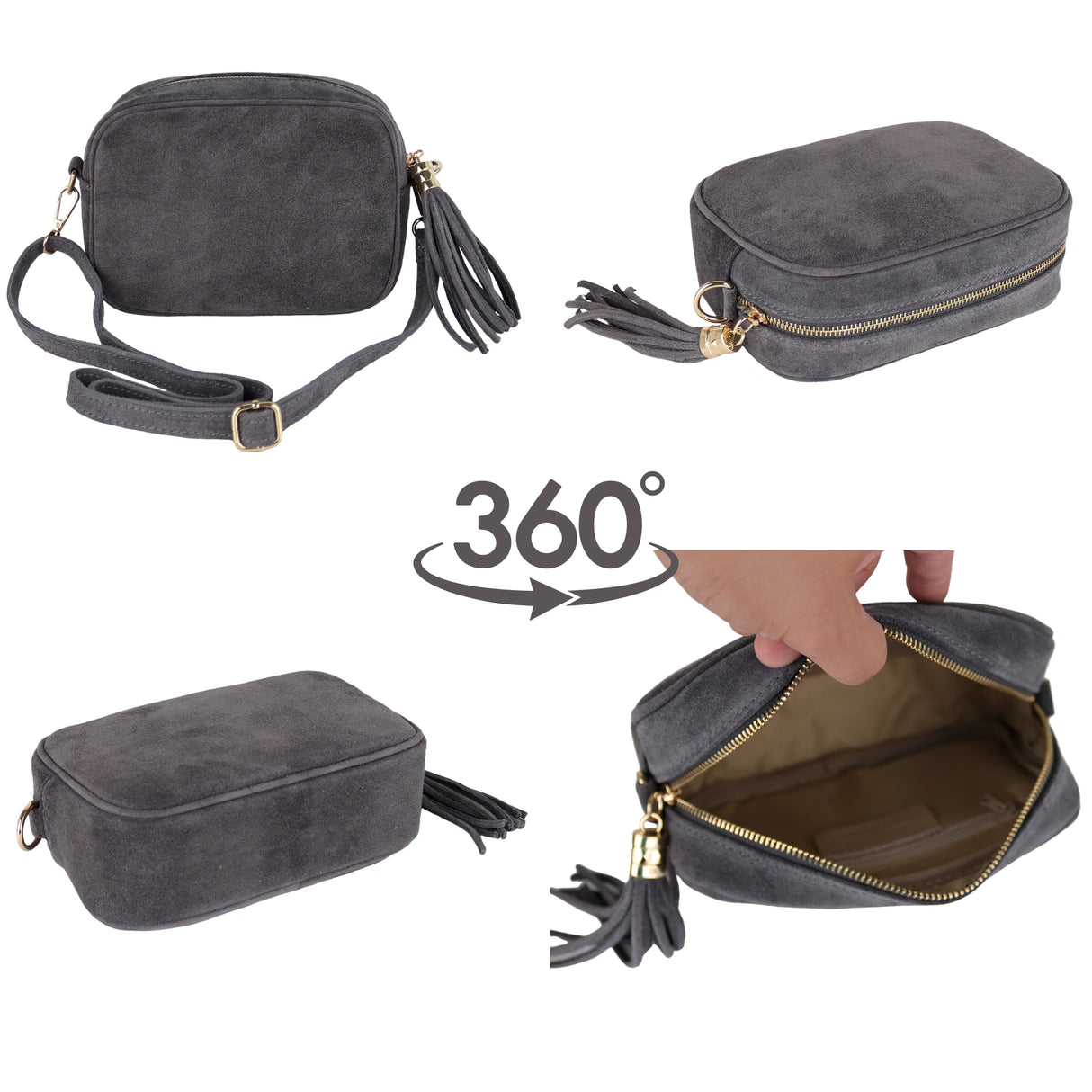 UT57 Schultertasche aus Wildleder